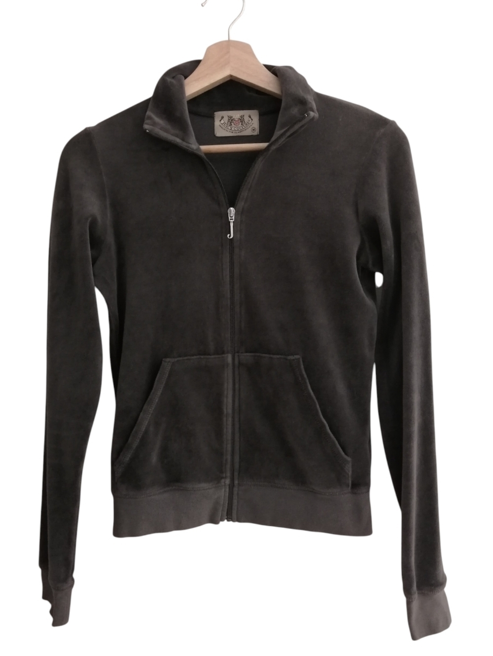 Juicy Couture Genuine Y2K Vintage Velour Zip Up Hoodie J Zipper Pull Size Medium